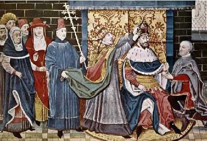 Charlemagne crowned by the Pope
