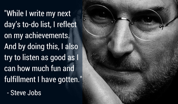 Steve Jobs quote on daily reflection